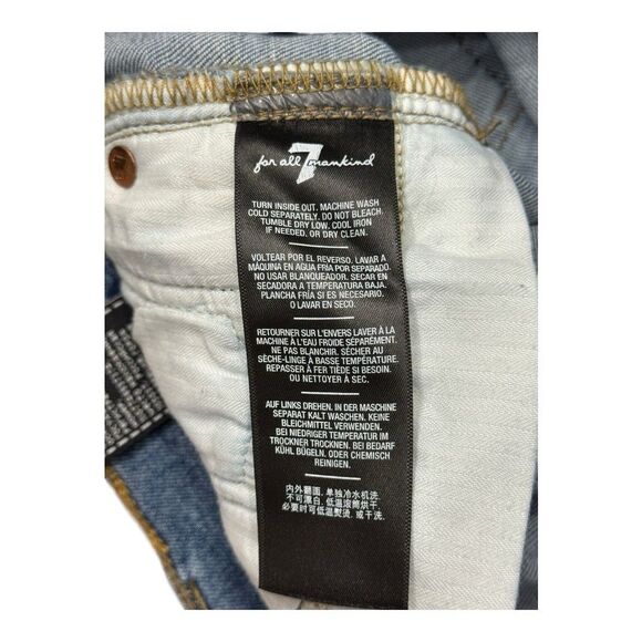 7 For All Mankind High Waist Ankle Gwenevere Skinny Jeans Side Stripe Size 28 - Picture 13 of 16